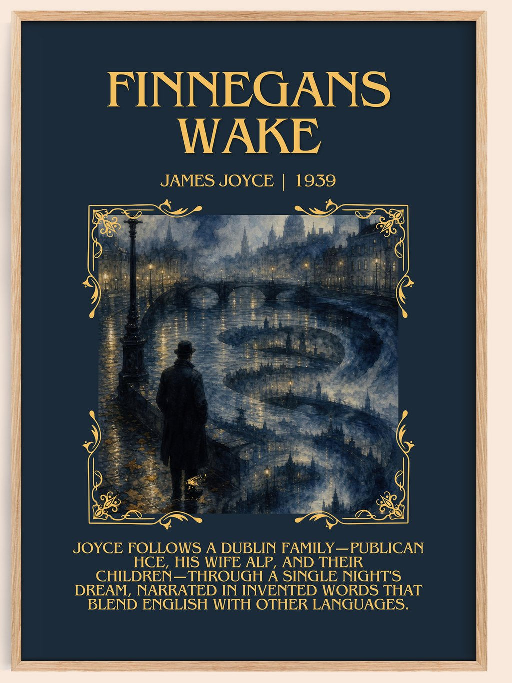 Finnegans Wake Minimalist Book Poster by James Joyce – book poster