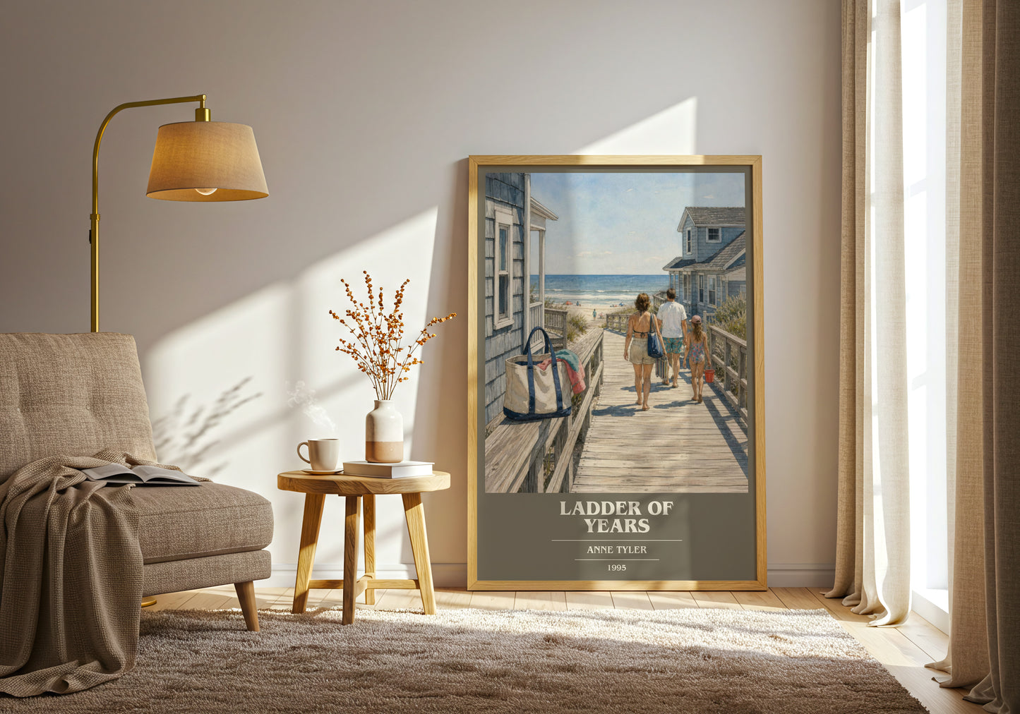 Ladder Of Years book cover print on bookshelf – Anne Tyler fan gift