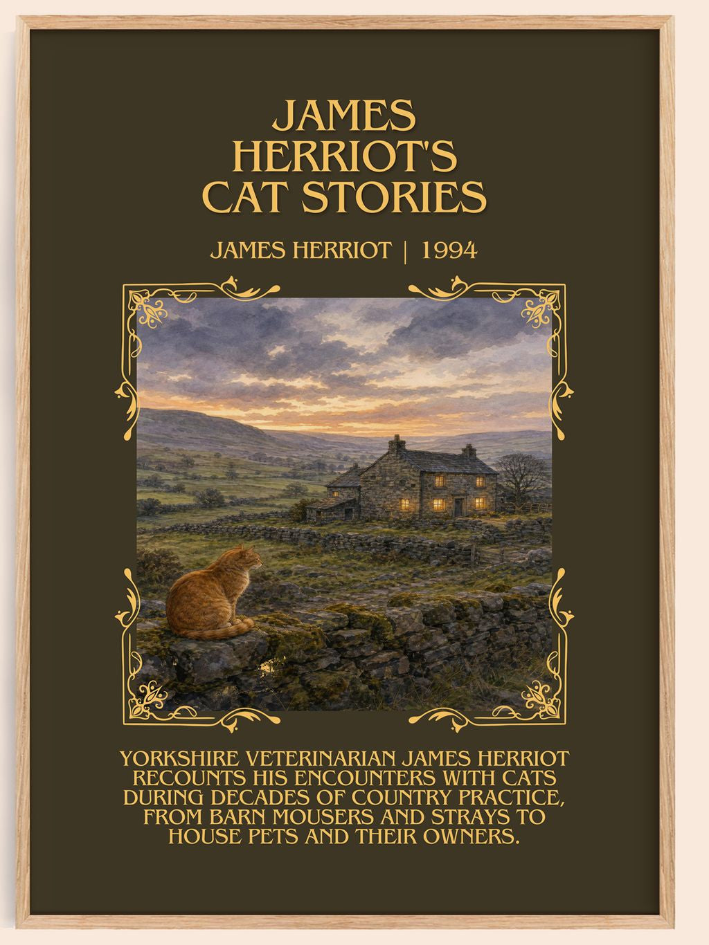 James Herriot'S Cat Stories Minimalist Book Poster by James Herriot – book poster
