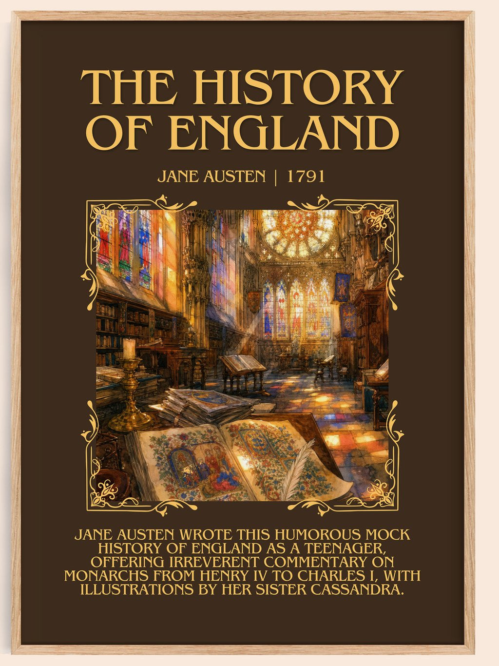 The History Of England Minimalist Book Poster by Jane Austen – book poster