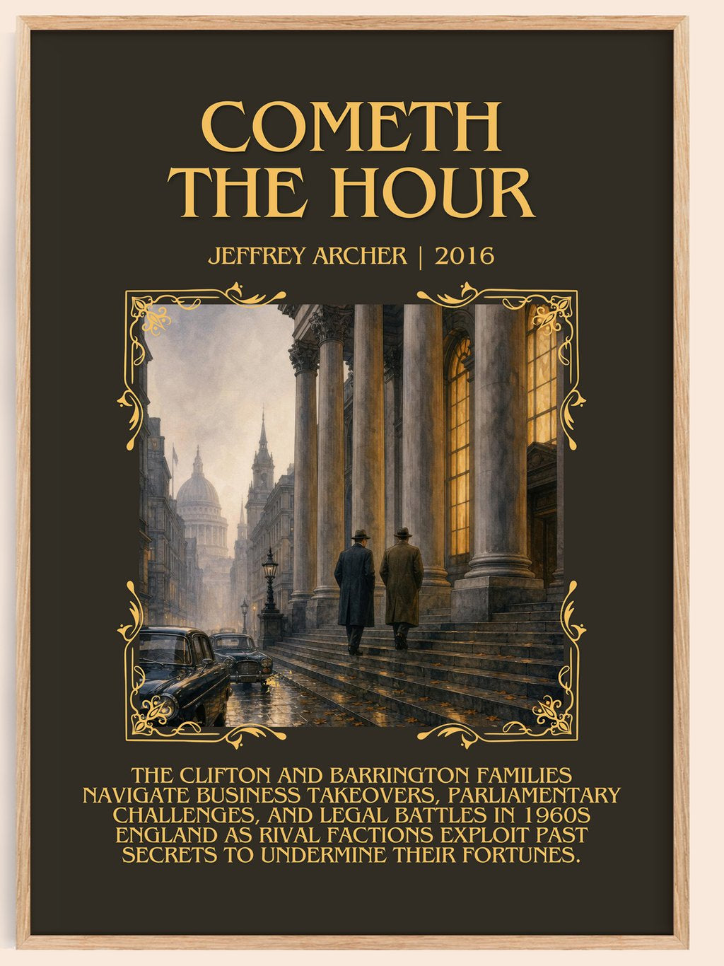 Cometh The Hour Minimalist Book Poster by Jeffrey Archer – book poster