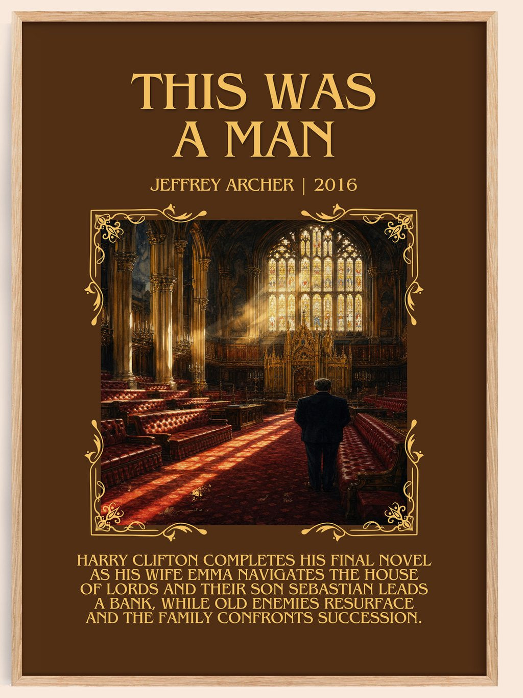 This Was A Man Minimalist Book Poster by Jeffrey Archer – book poster