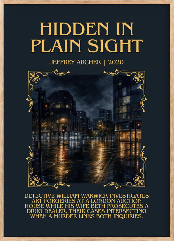 Hidden In Plain Sight Minimalist Book Poster by Jeffrey Archer