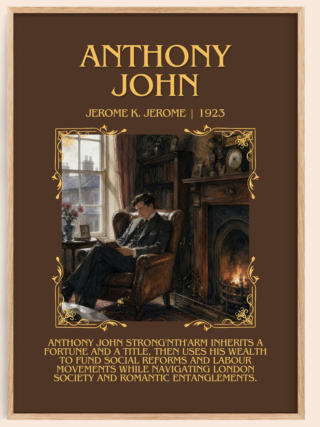 Anthony John Minimalist Book Poster by Jerome K. Jerome – book poster