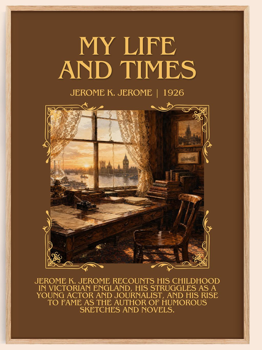 My Life And Times Minimalist Book Poster by Jerome K. Jerome – book poster