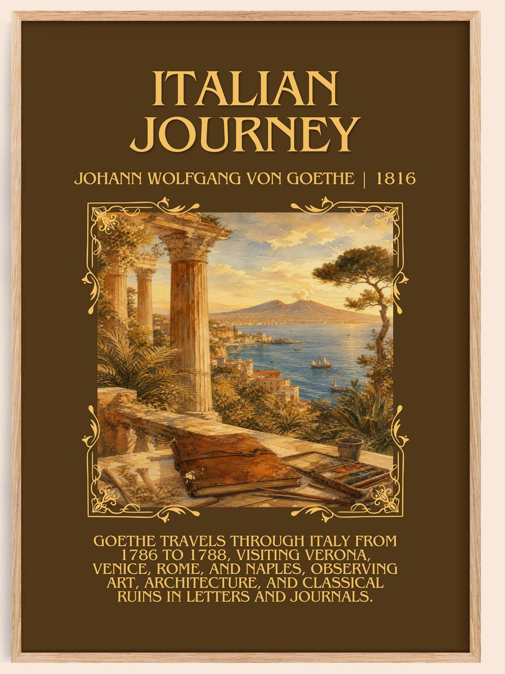 Italian Journey Minimalist Book Poster by Johann Wolfgang Von Goethe – book poster