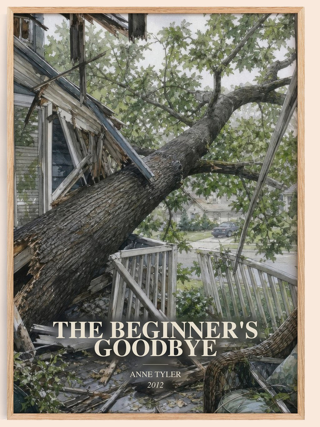 The Beginner'S Goodbye watercolour book poster by Anne Tyler – framed literary art print