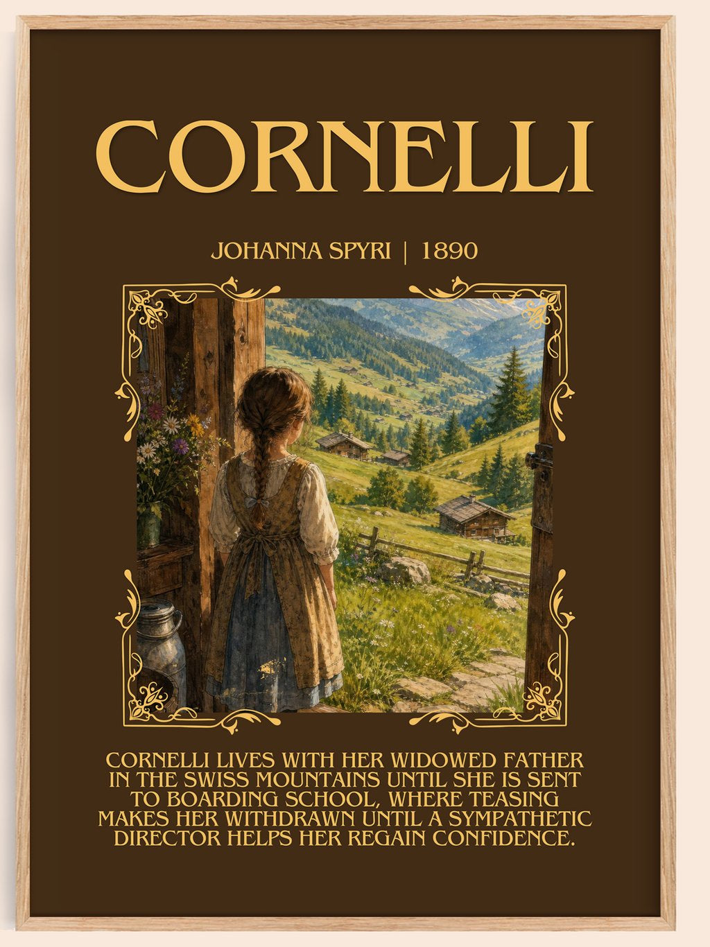 Cornelli Minimalist Book Poster by Johanna Spyri – book poster