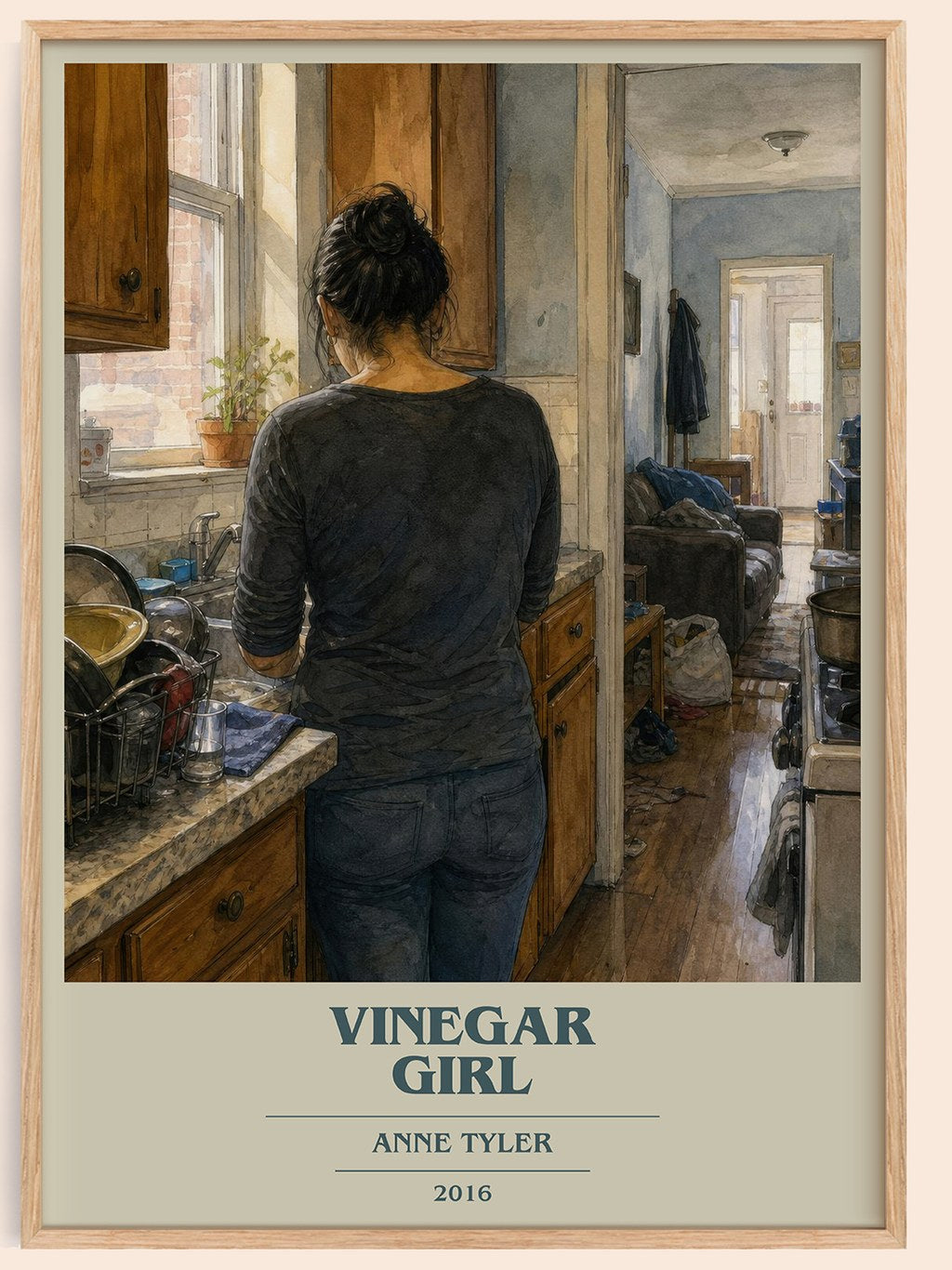 Vinegar Girl book cover book poster by Anne Tyler – framed literary art print