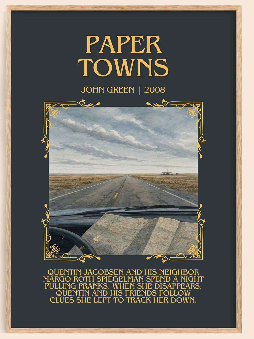 Paper Towns Minimalist Book Poster by John Green – book poster