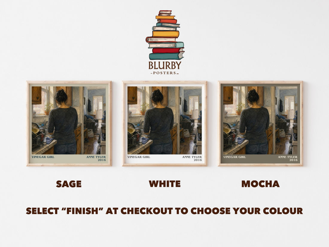 Vinegar Girl literary print framed by window – literary home decor