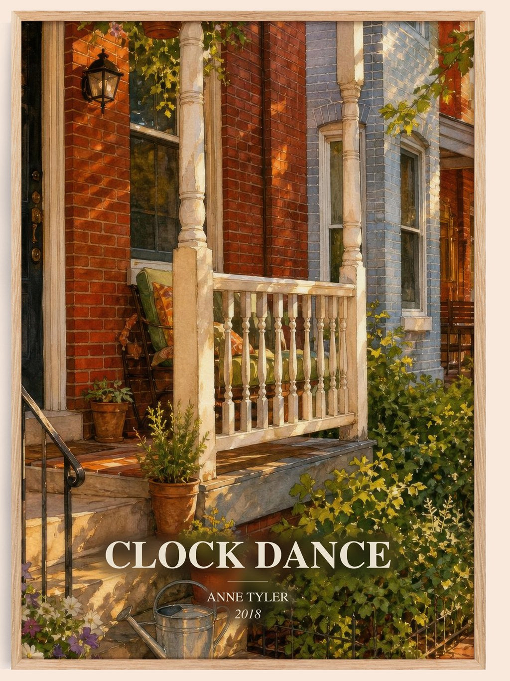 Clock Dance watercolour book poster by Anne Tyler – framed literary art print