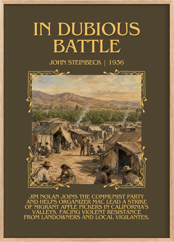 In Dubious Battle Minimalist Book Poster by John Steinbeck