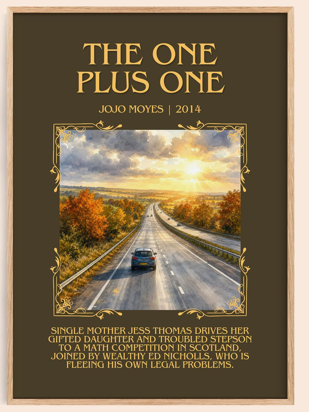 The One Plus One Minimalist Book Poster by Jojo Moyes – book poster