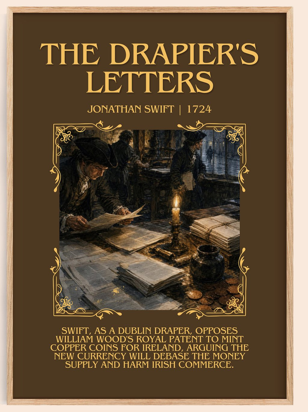 The Drapier'S Letters Minimalist Book Poster by Jonathan Swift – book poster