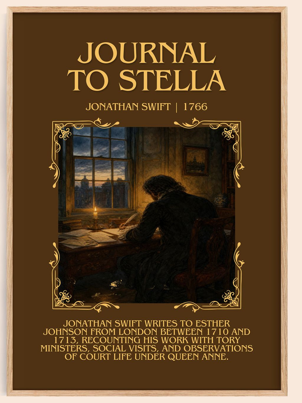 Journal To Stella Minimalist Book Poster by Jonathan Swift – book poster