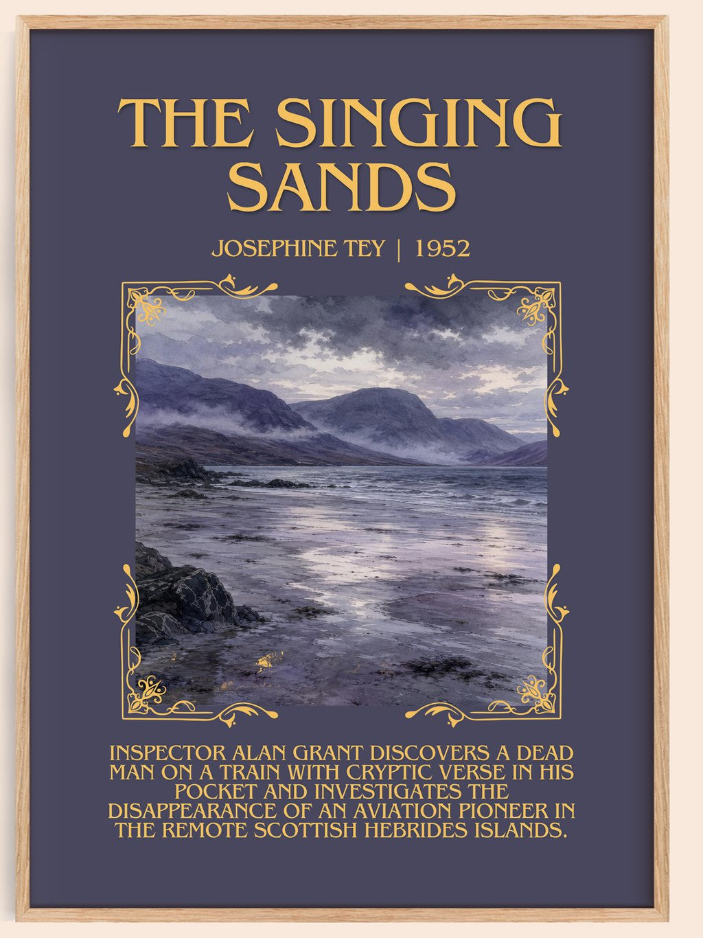 The Singing Sands Minimalist Book Poster by Josephine Tey – book poster