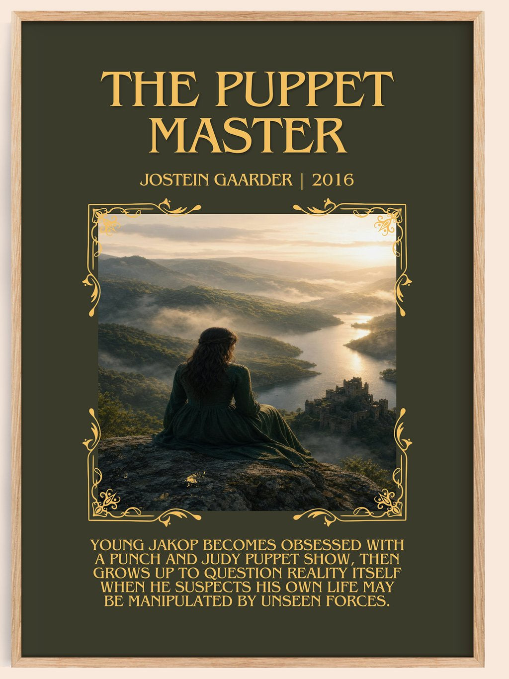 The Puppet Master Minimalist Book Poster by Jostein Gaarder – book poster