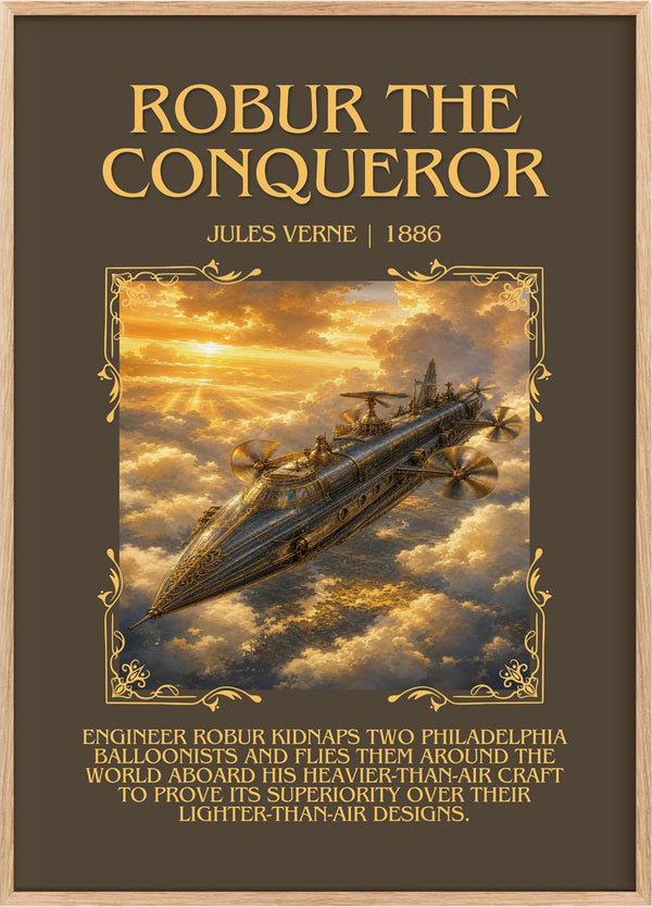 Robur The Conqueror Minimalist Book Poster by Jules Verne