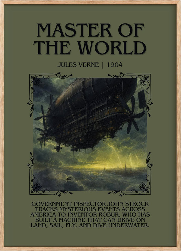 Master Of The World Minimalist Book Poster by Jules Verne