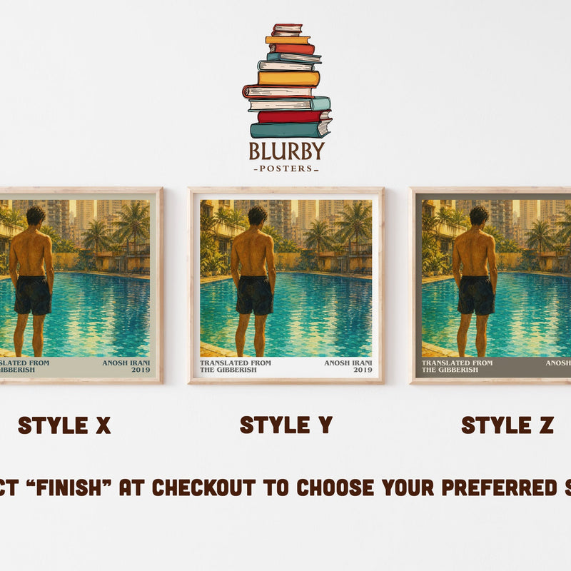 Translated From The Gibberish literary print in frame leaning in hallway – literary fiction wall art