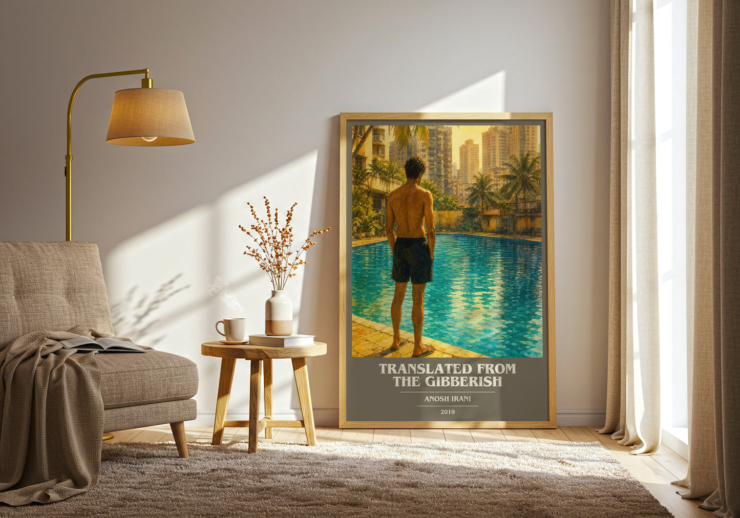 Translated From The Gibberish book cover print on bookshelf – Anosh Irani fan gift
