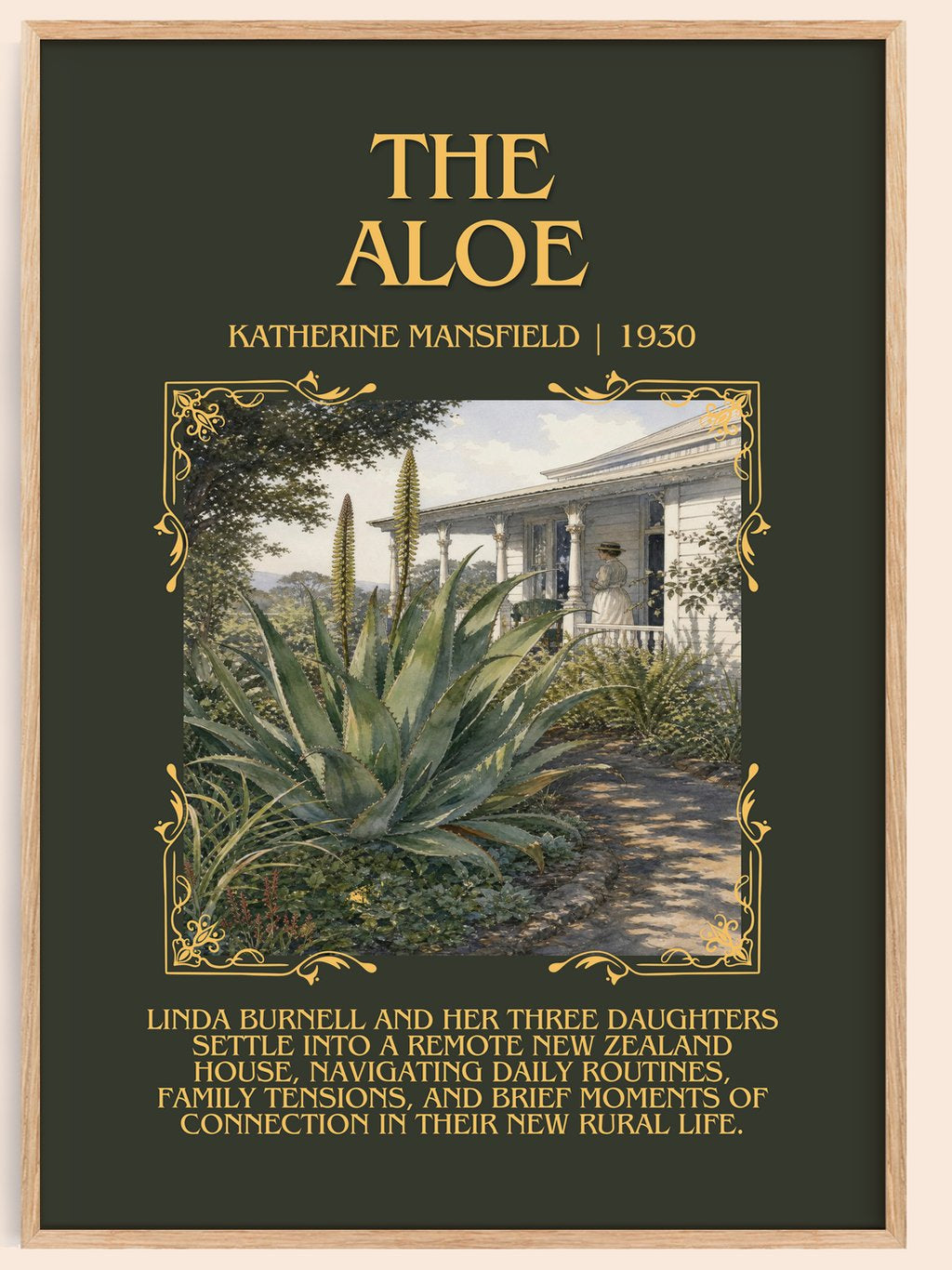 The Aloe Minimalist Book Poster by Katherine Mansfield – book poster