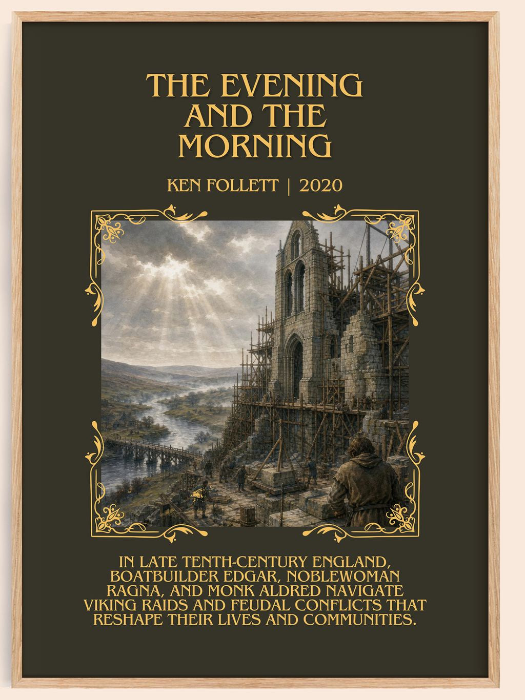 The Evening And The Morning Minimalist Book Poster by Ken Follett – book poster