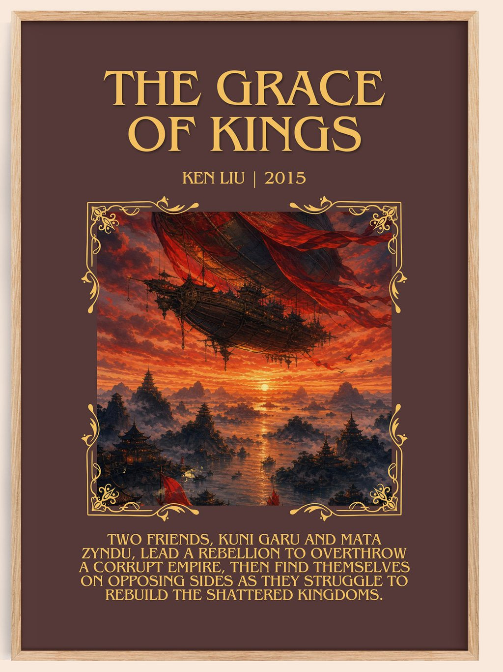 The Grace Of Kings Minimalist Book Poster by Ken Liu – book poster