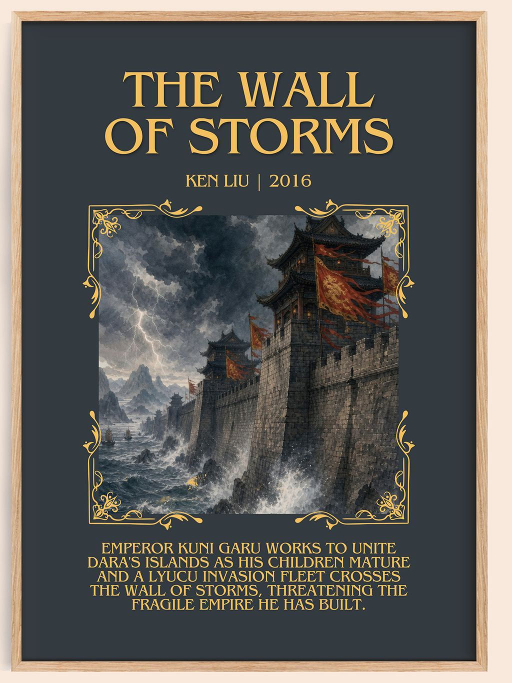The Wall Of Storms Minimalist Book Poster by Ken Liu – book poster