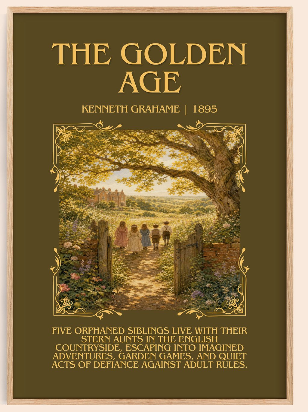 The Golden Age Minimalist Book Poster by Kenneth Grahame – book poster