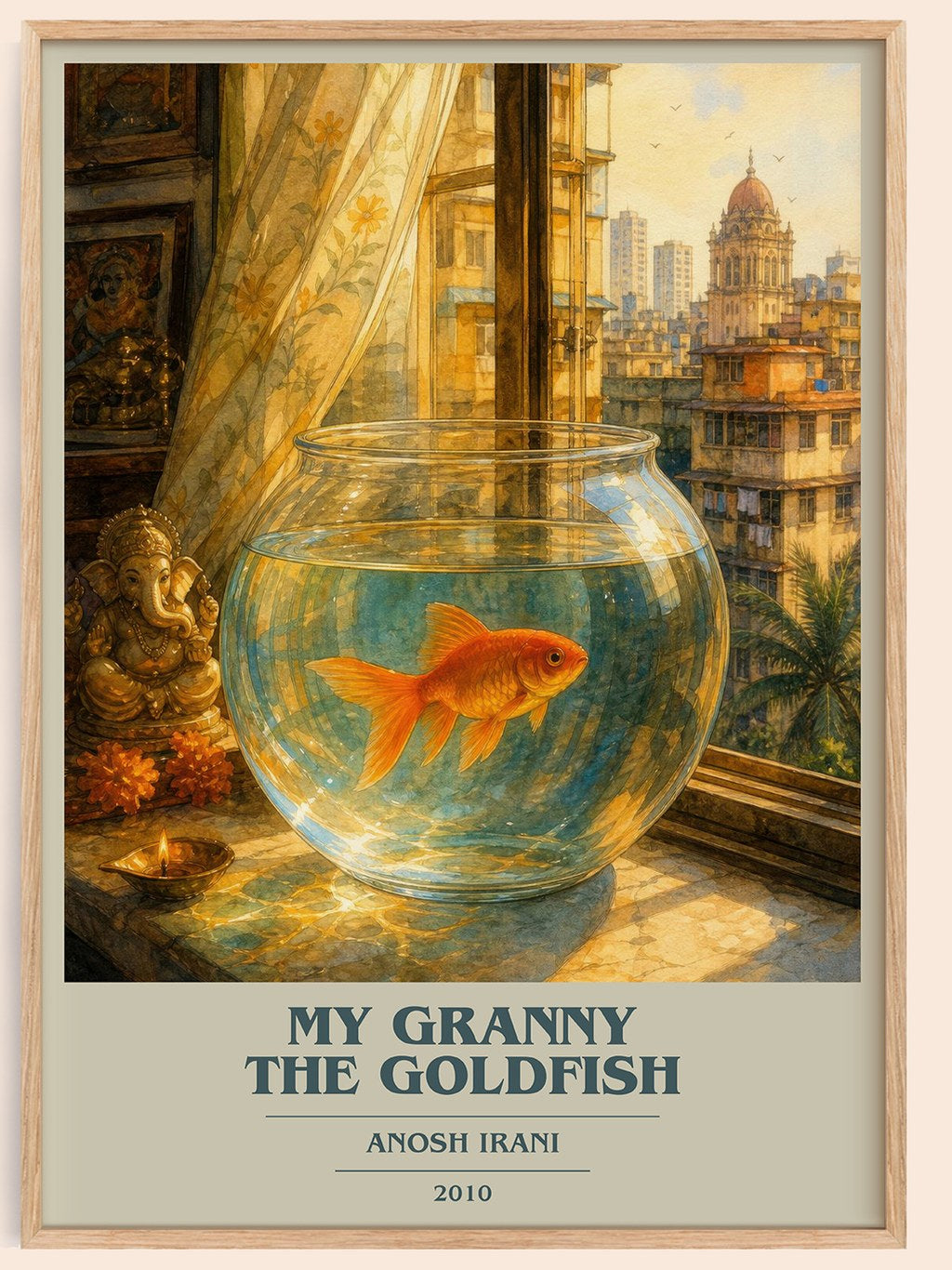 My Granny The Goldfish book cover book poster by Anosh Irani – framed literary art print