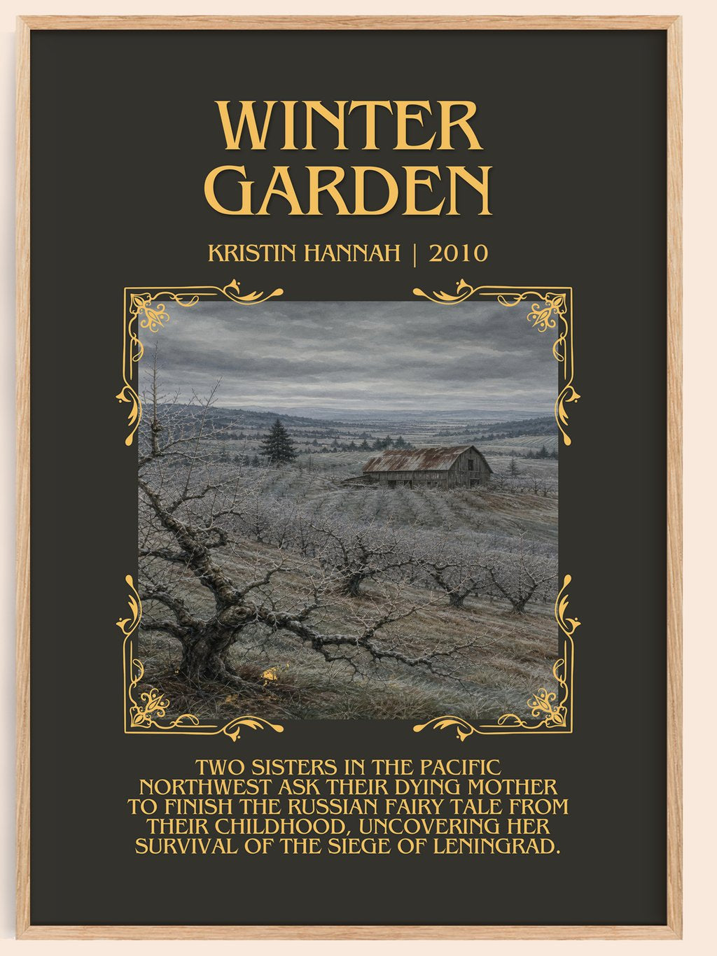 Winter Garden Minimalist Book Poster by Kristin Hannah – book poster