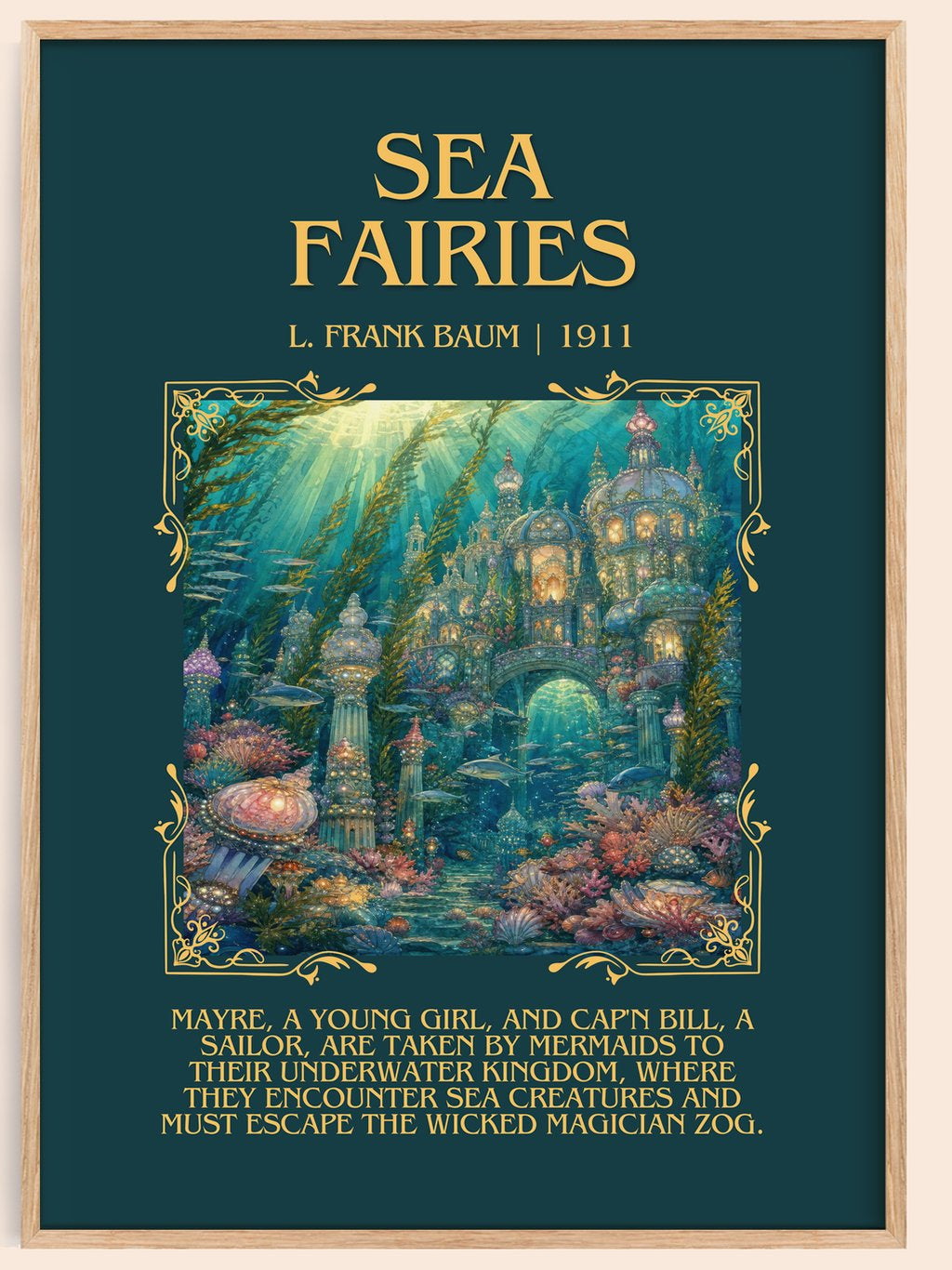 Sea Fairies Minimalist Book Poster by L. Frank Baum – book poster