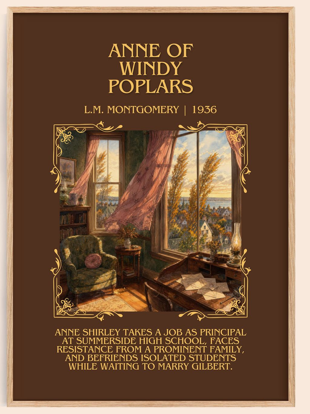 Anne Of Windy Poplars Minimalist Book Poster by L.M. Montgomery – book poster