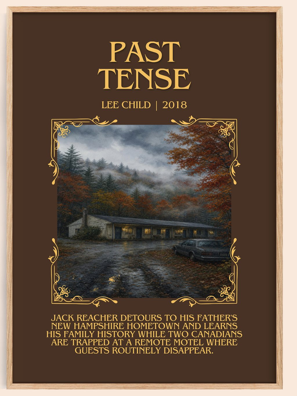 Past Tense Minimalist Book Poster by Lee Child – book poster