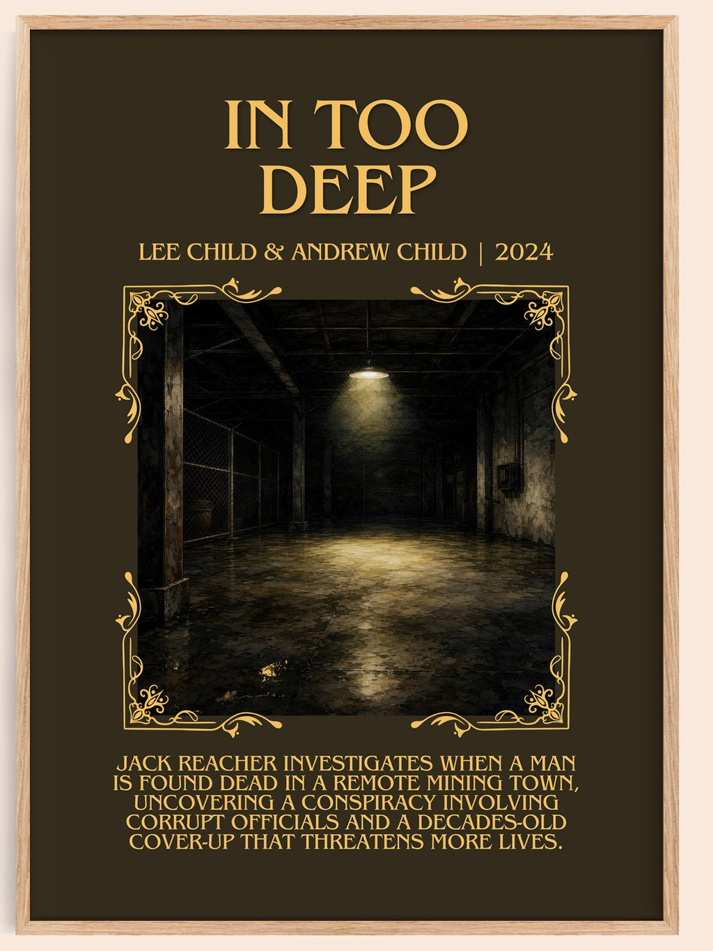 In Too Deep Minimalist Book Poster by Lee Child & Andrew Child – book poster