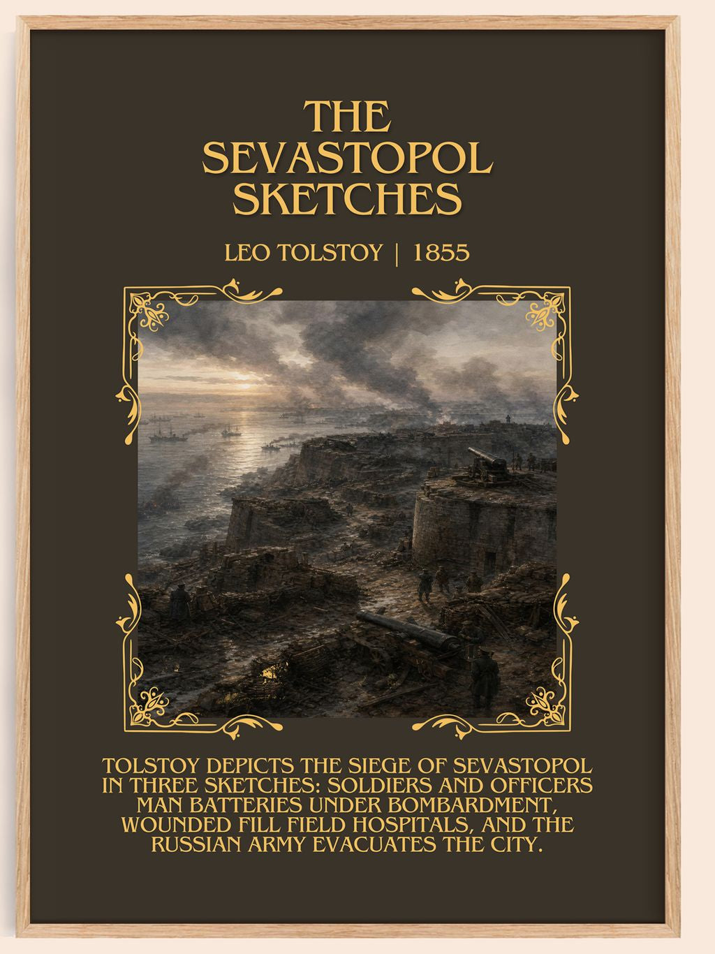 The Sevastopol Sketches Minimalist Book Poster by Leo Tolstoy – book poster