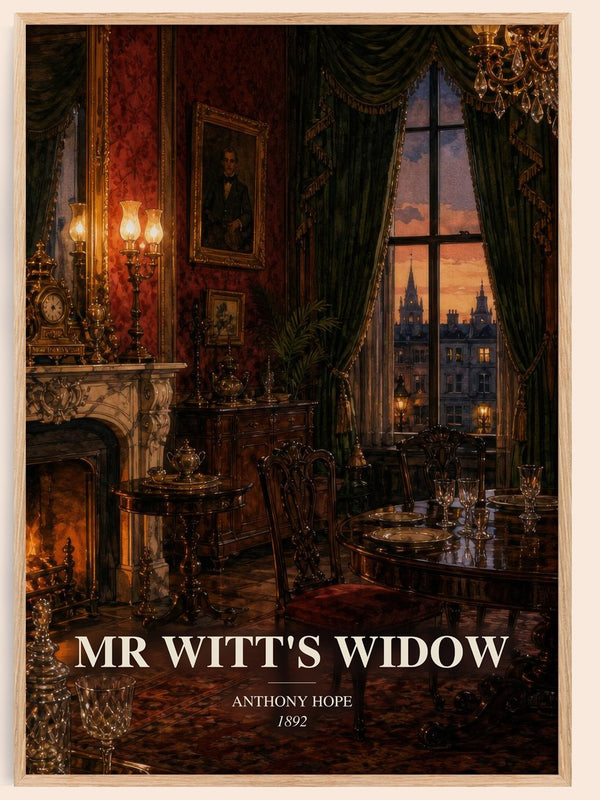 Mr Witt'S Widow watercolour book poster by Anthony Hope – framed literary art print