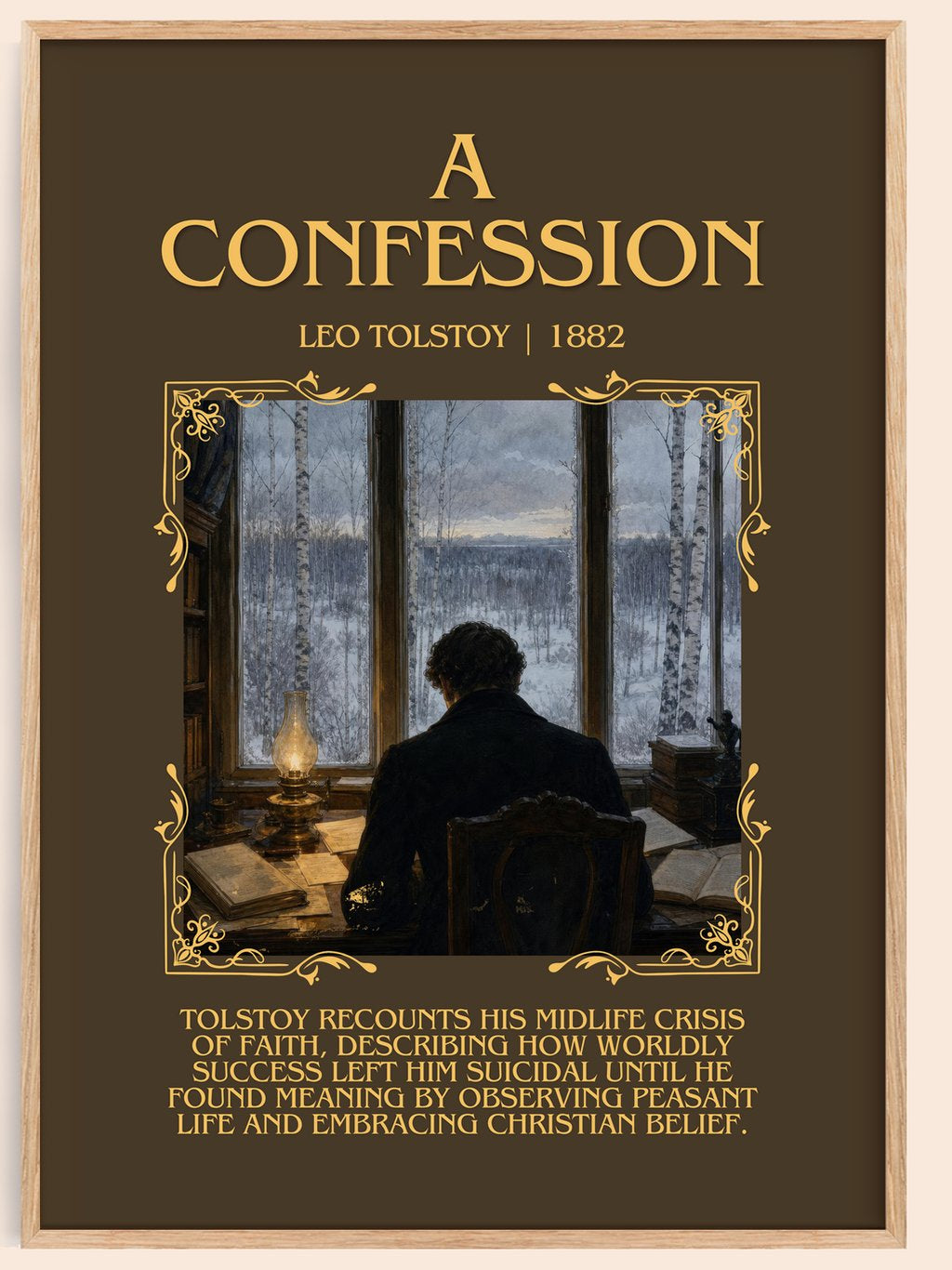 A Confession Minimalist Book Poster by Leo Tolstoy – book poster