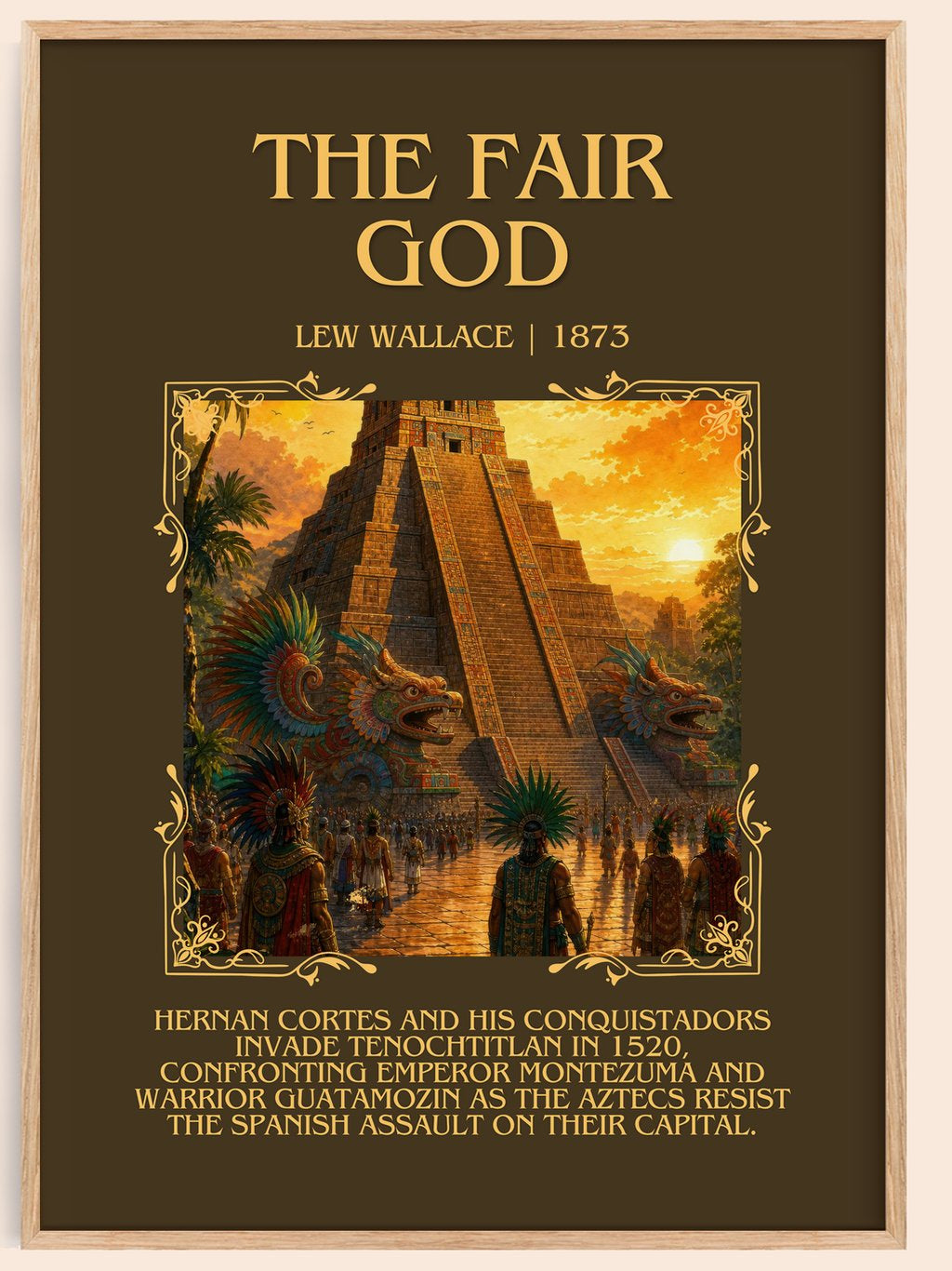The Fair God Minimalist Book Poster by Lew Wallace – book poster