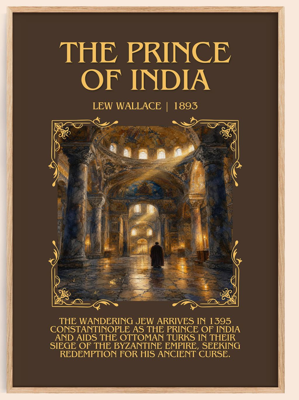 The Prince Of India Minimalist Book Poster by Lew Wallace – book poster