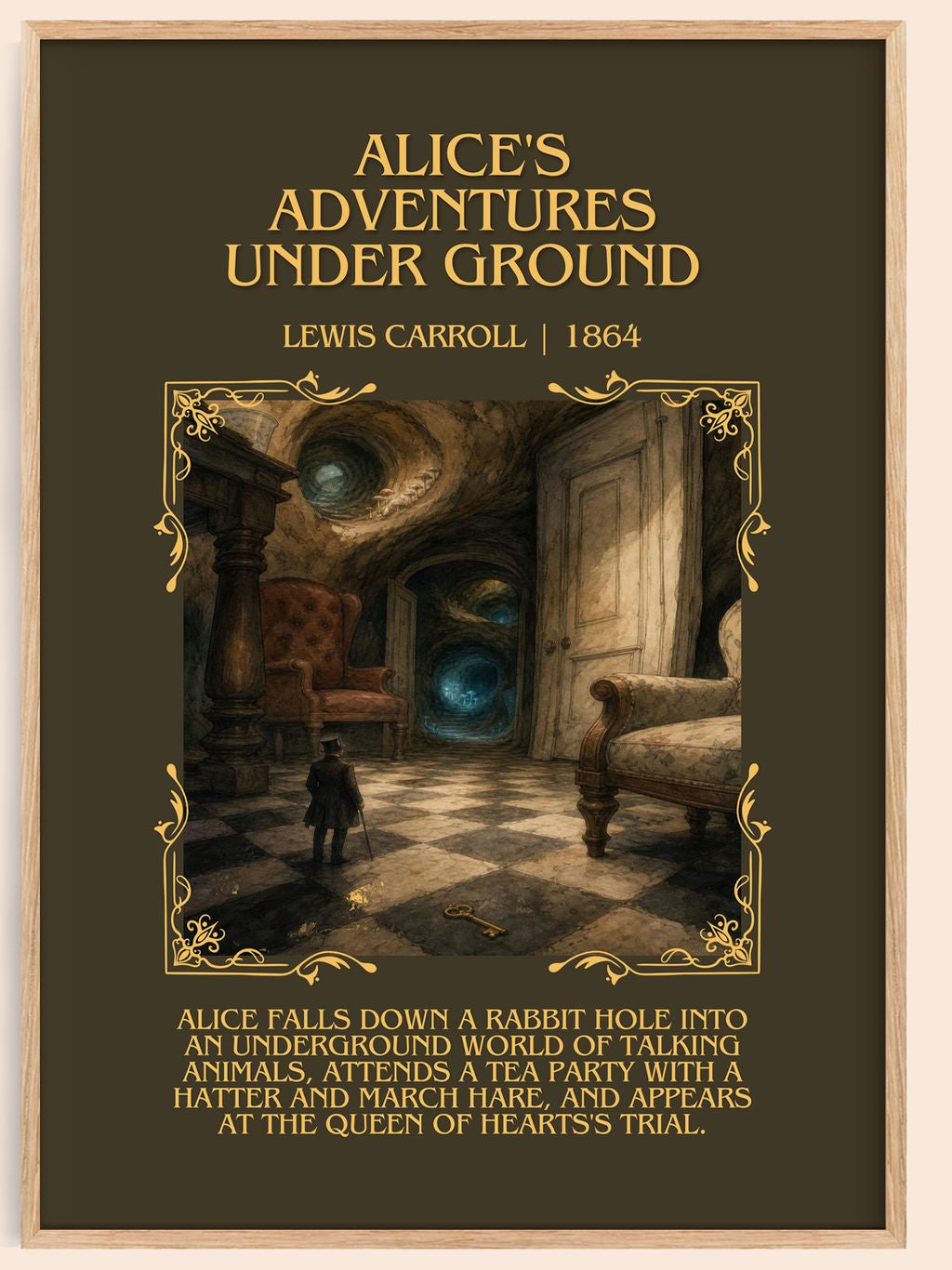 Alice'S Adventures Under Ground Minimalist Book Poster by L. Carroll – book poster
