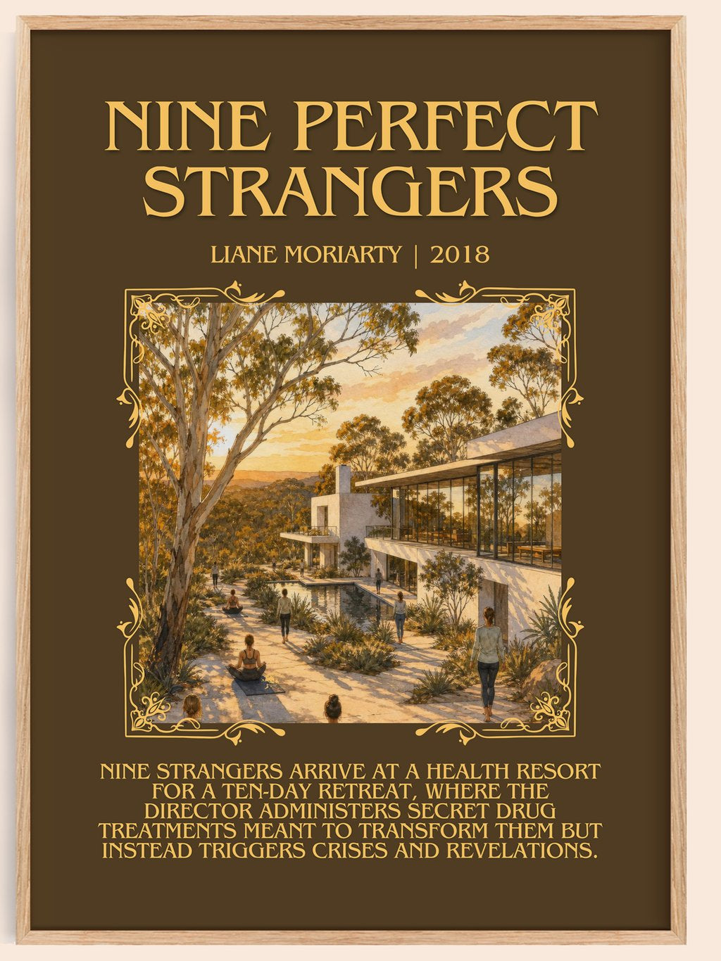 Nine Perfect Strangers Minimalist Book Poster by Liane Moriarty – book poster