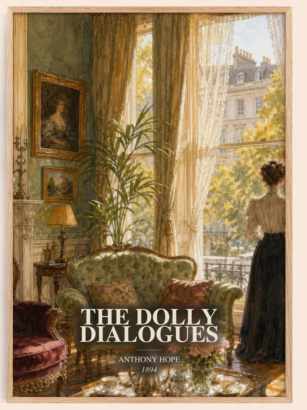 The Dolly Dialogues watercolour book poster by Anthony Hope – framed literary art print
