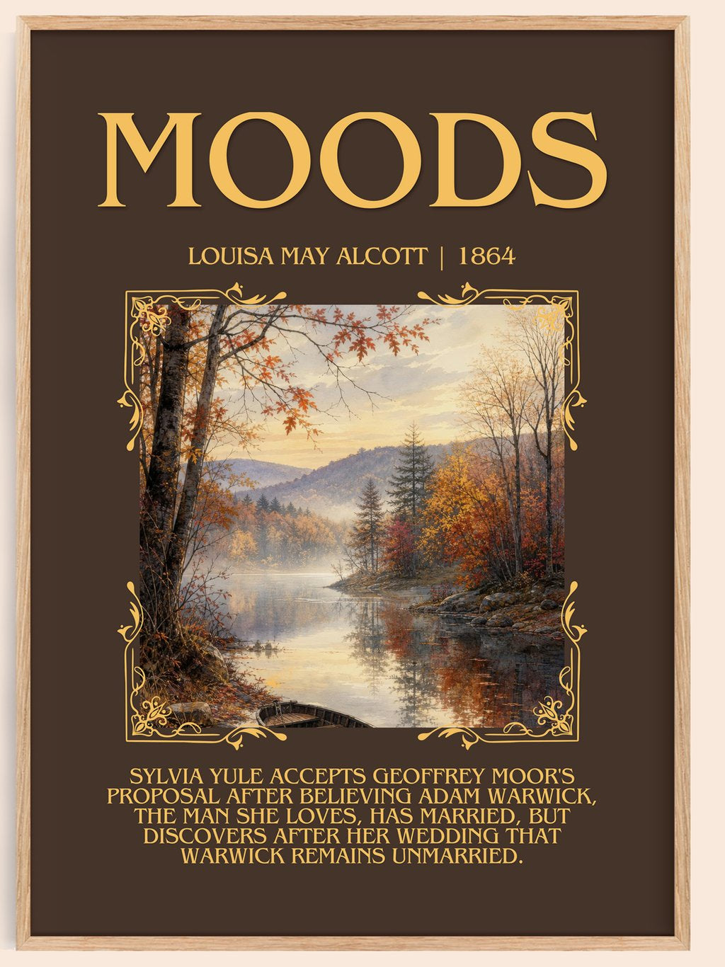 Moods Minimalist Book Poster by Louisa May Alcott – book poster