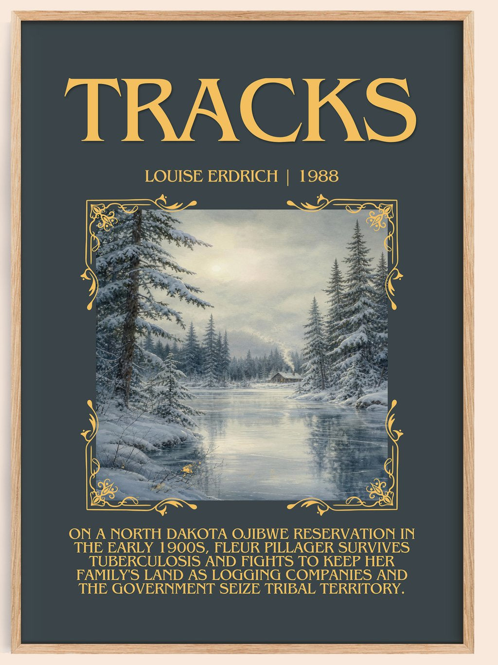 Tracks Minimalist Book Poster by Louise Erdrich – book poster