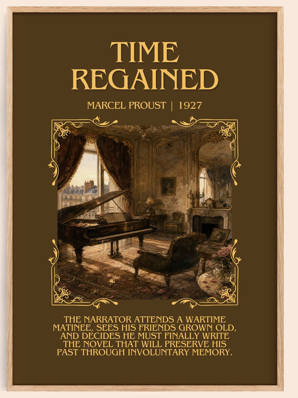 Time Regained Minimalist Book Poster by Marcel Proust – book poster