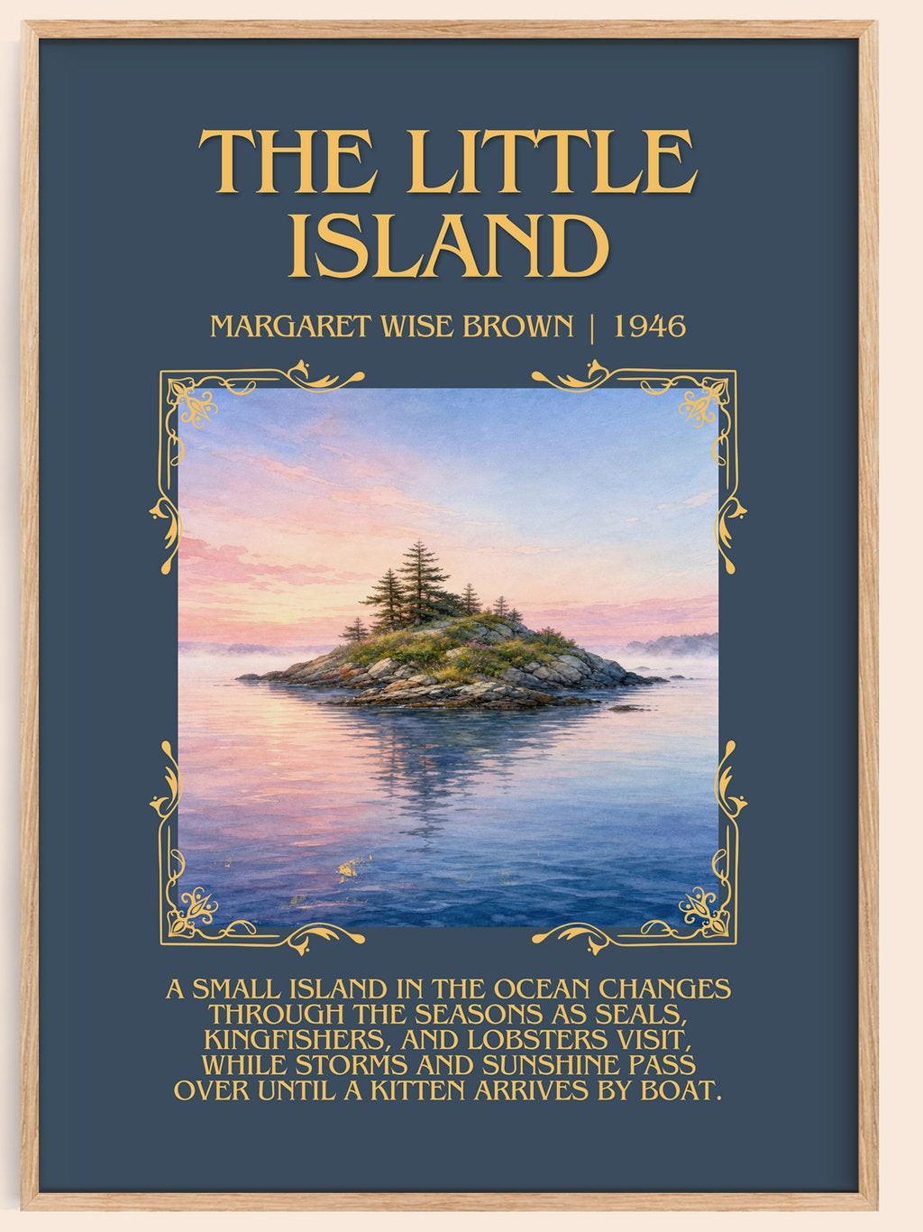 The Little Island Minimalist Book Poster by Margaret Wise Brown – book poster
