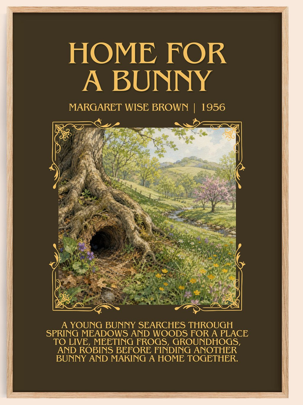 Home For A Bunny Minimalist Book Poster by Margaret Wise Brown – book poster